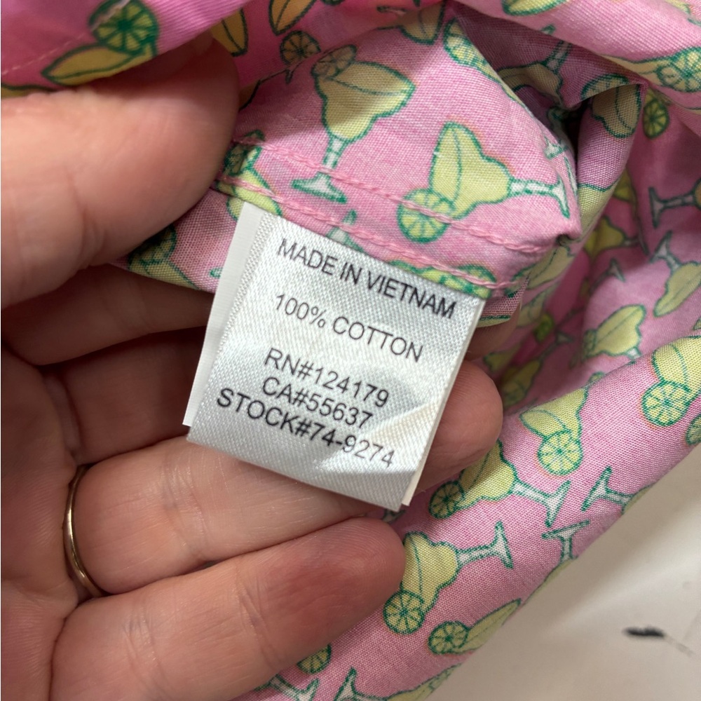 Johnston & Murphy Button Down Shirt, Short Sleeve, Margarita Pattern, Size XXL - Picture 6 of 10